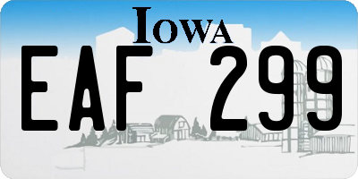 IA license plate EAF299