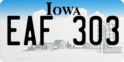 IA license plate EAF303