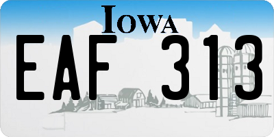 IA license plate EAF313