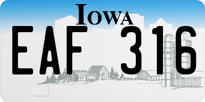 IA license plate EAF316