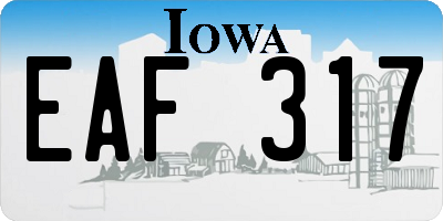 IA license plate EAF317