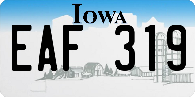 IA license plate EAF319