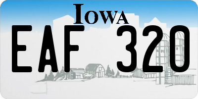 IA license plate EAF320