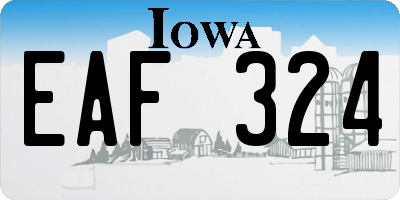 IA license plate EAF324