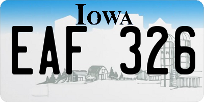 IA license plate EAF326