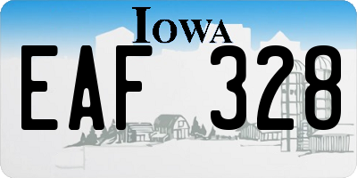 IA license plate EAF328