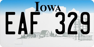 IA license plate EAF329