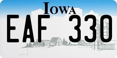 IA license plate EAF330