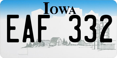 IA license plate EAF332