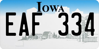 IA license plate EAF334