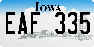 IA license plate EAF335