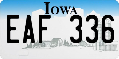 IA license plate EAF336