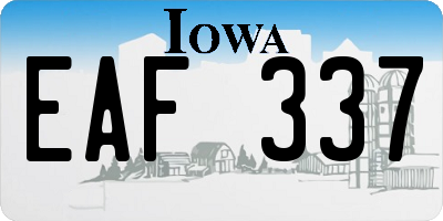 IA license plate EAF337