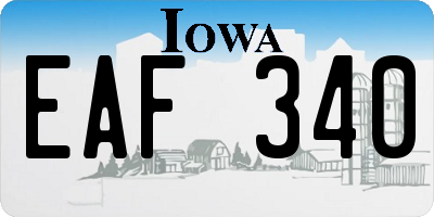 IA license plate EAF340