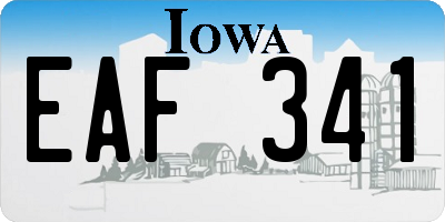 IA license plate EAF341