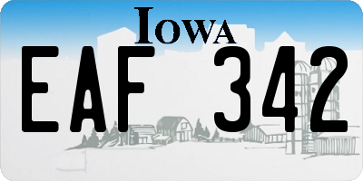 IA license plate EAF342