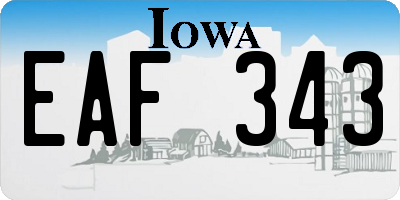 IA license plate EAF343