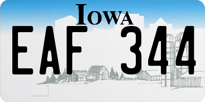 IA license plate EAF344