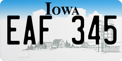 IA license plate EAF345