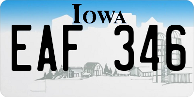 IA license plate EAF346