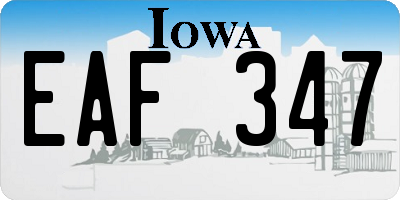 IA license plate EAF347