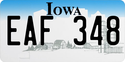 IA license plate EAF348