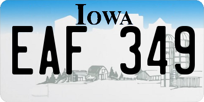 IA license plate EAF349