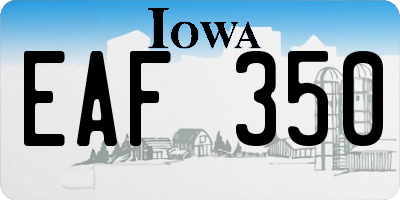 IA license plate EAF350