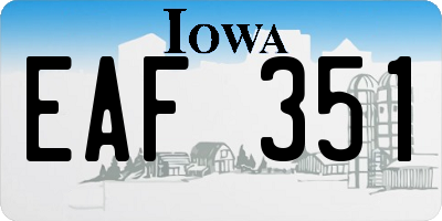 IA license plate EAF351