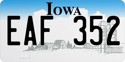 IA license plate EAF352