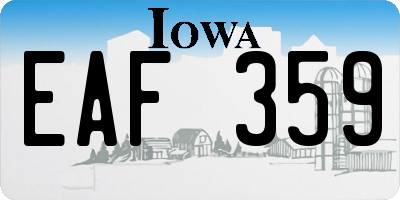 IA license plate EAF359