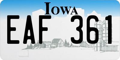 IA license plate EAF361