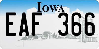 IA license plate EAF366