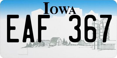 IA license plate EAF367