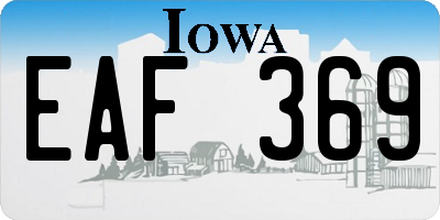 IA license plate EAF369