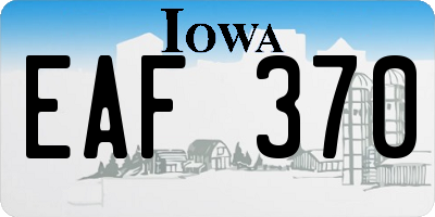 IA license plate EAF370