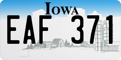 IA license plate EAF371