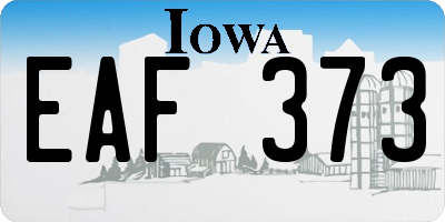 IA license plate EAF373