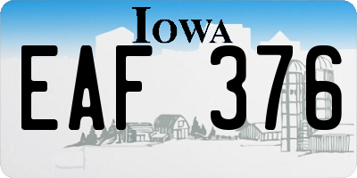 IA license plate EAF376