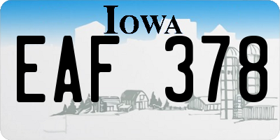 IA license plate EAF378