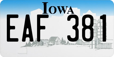 IA license plate EAF381
