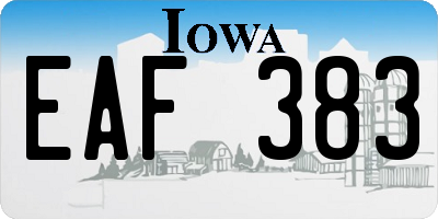 IA license plate EAF383