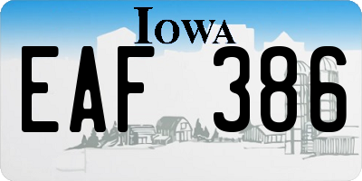 IA license plate EAF386