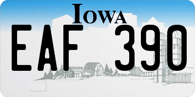 IA license plate EAF390