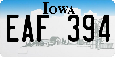 IA license plate EAF394