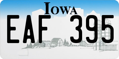 IA license plate EAF395