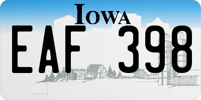 IA license plate EAF398