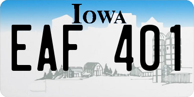 IA license plate EAF401