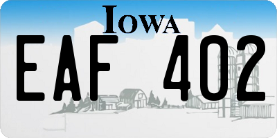 IA license plate EAF402