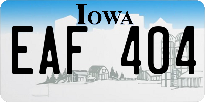 IA license plate EAF404